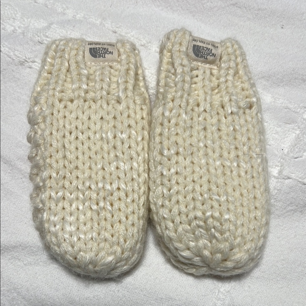 The North Face Kids Cream Knitted mittens